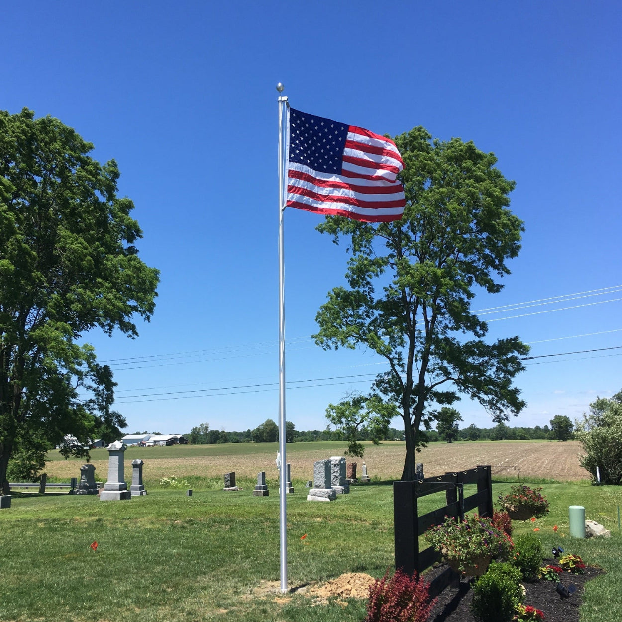 20 ft Aluminum Residential Flagpole Installed 