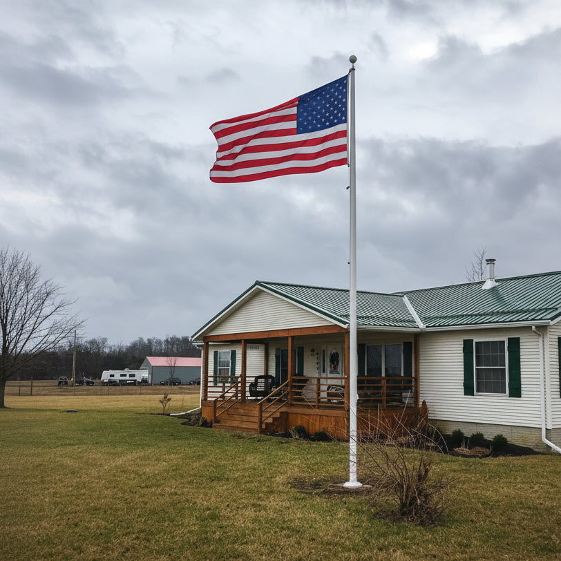 20 ft 4 in Aluminum Residential Flagpole Installed