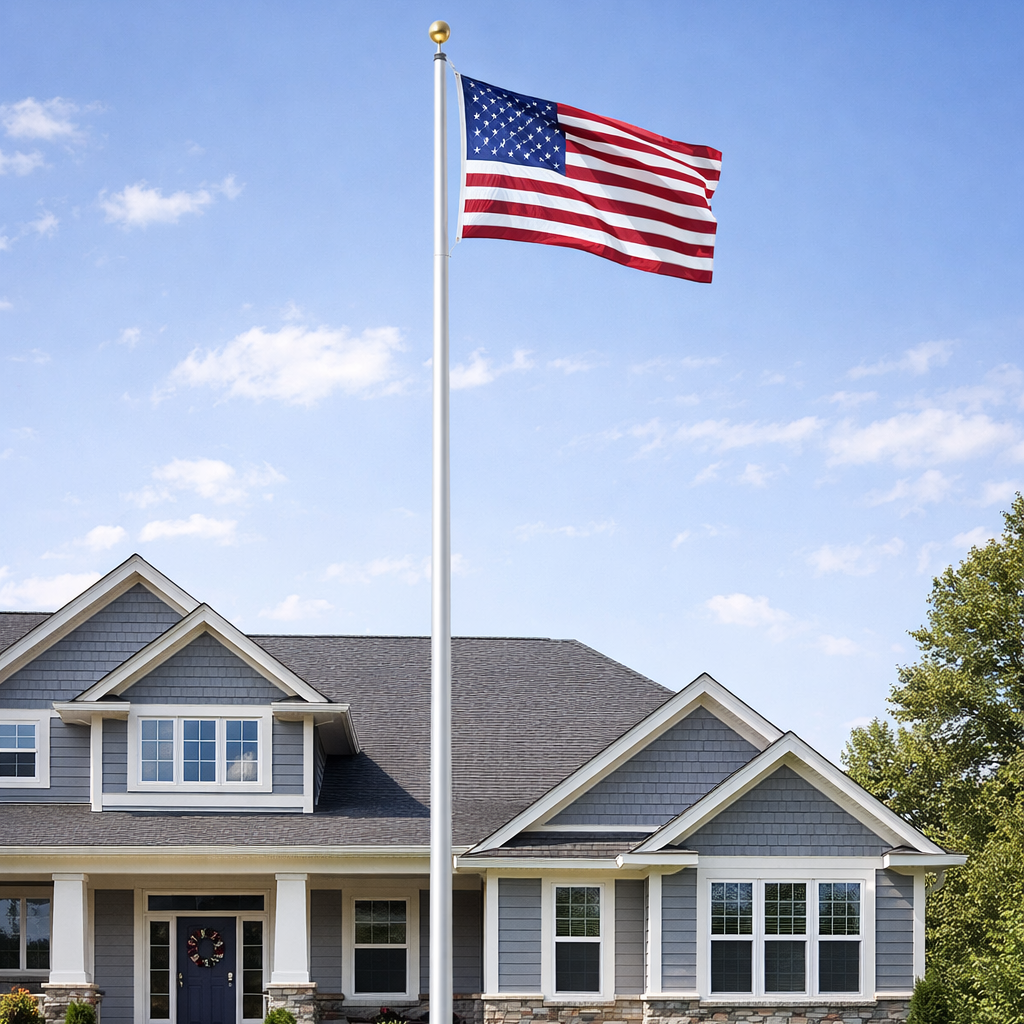 30' Residential Aluminum Flagpole Kit – Premium Outdoor Flagpole for Home