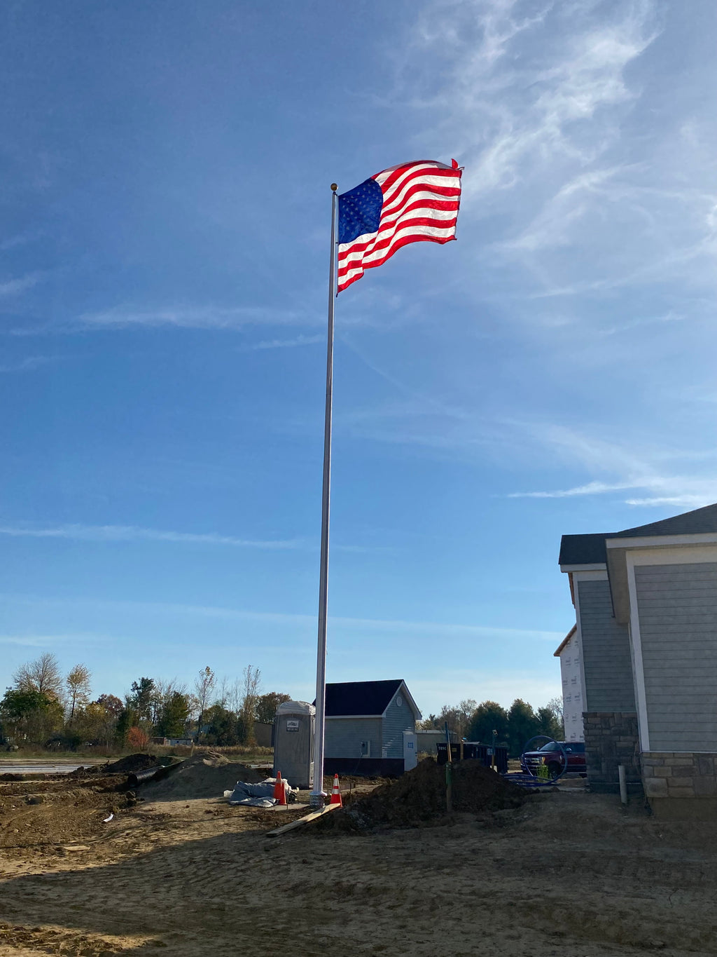 50' Standard Aluminum Commercial Flagpole