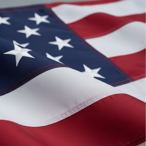 American flag made from polyester detailing high quality