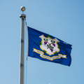 Connecticut flag on flagpole