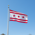 District of Columbia flag on flagpole 