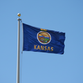 Kansas flag on flagpole
