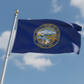 nebraska flag on flagpole 