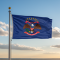 North Dakota flag on flagpole