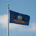 Pennsylvania flag on flagpole