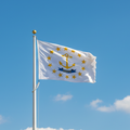 state of rhode island flag on flagpole 