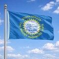 South Dakota flag on flagpole