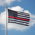 Thin Red Line Flag on Flagpole