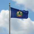 Vermont flag on flagpole