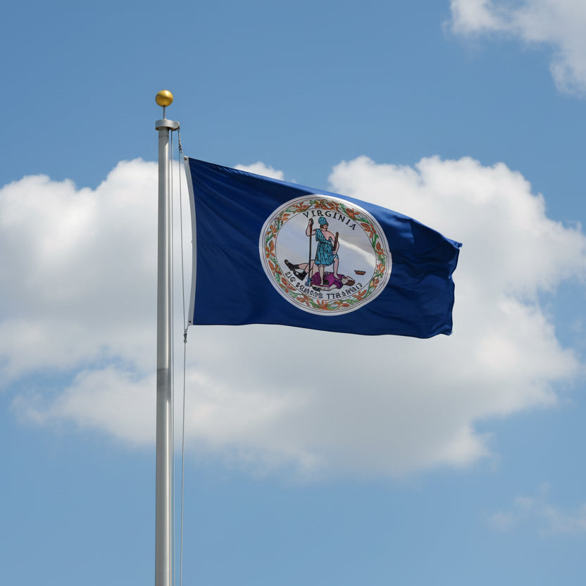 Virginia flag on flagpole